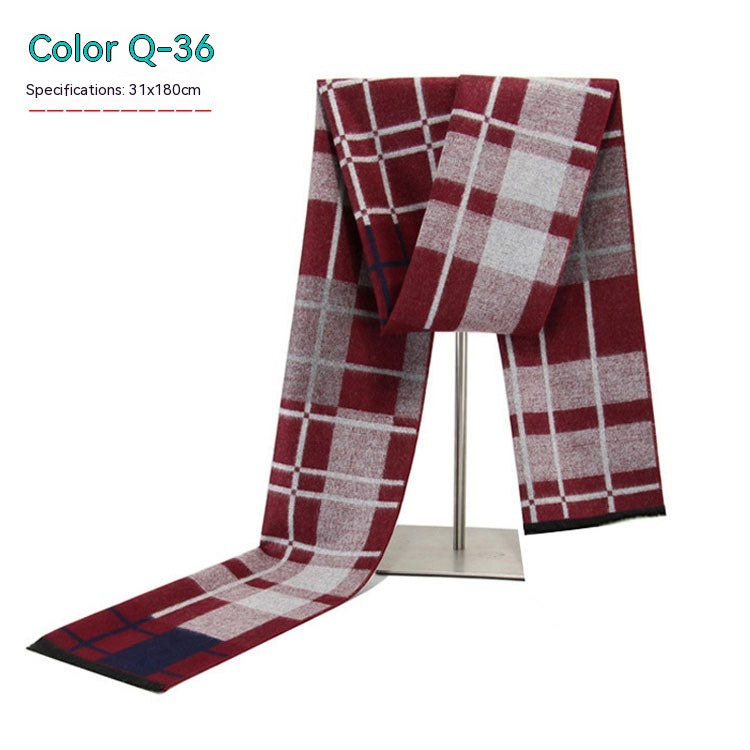 Men&#39;s Striped Winter Warm Artificial Cashmere Scarf
