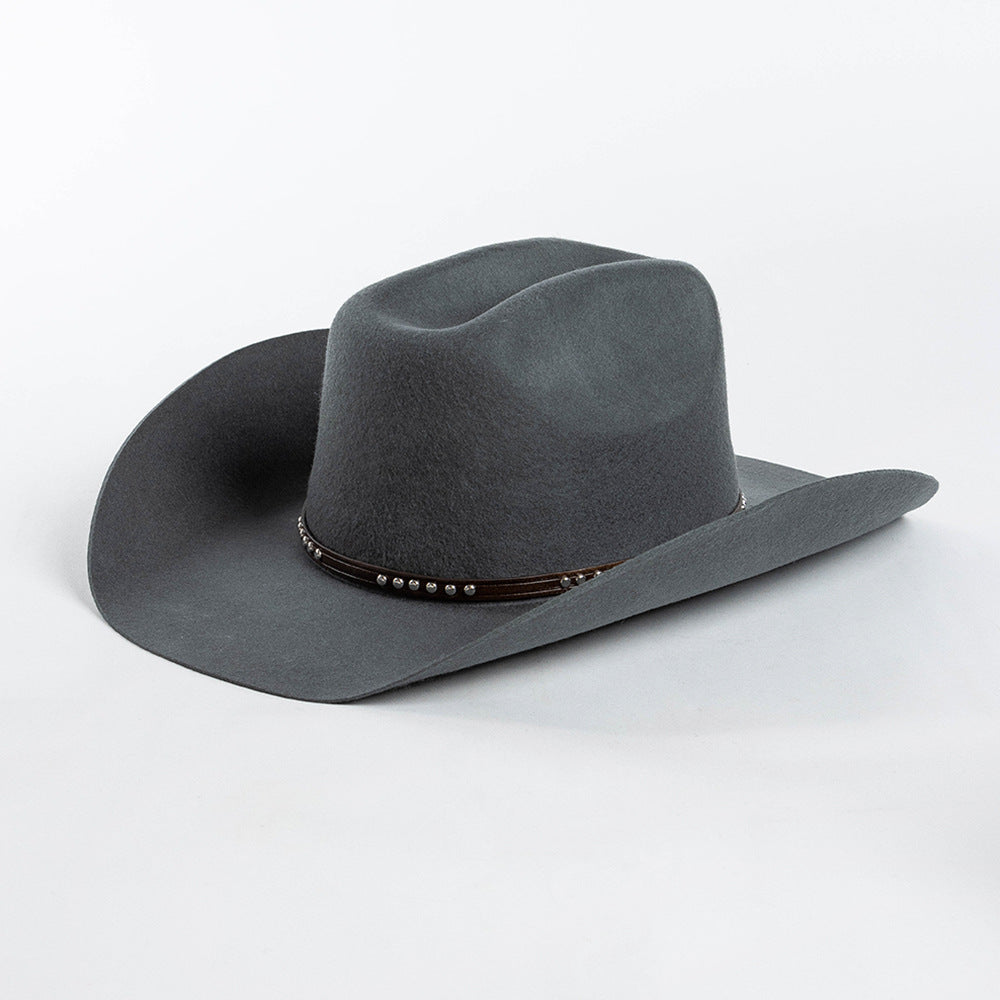 Men&#39;s Fashion Casual Rivet Belt Decoration Denim Hat