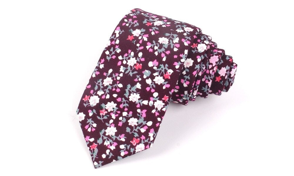 Floral Tie Cotton Printing Men&#39;s Wedding Tie