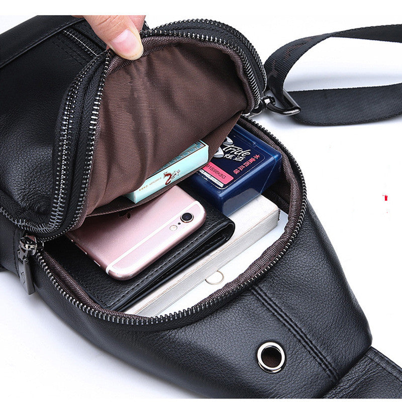 Cowhide Men&#39;s Messenger Bag Casual