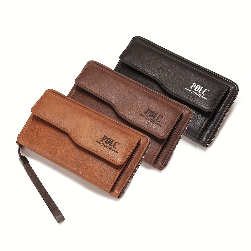 New Men&#39;s Wallet Long Fashion Soft Wallet Zipper Multi-card Wallet Mobile Phone Bag Large Capacity