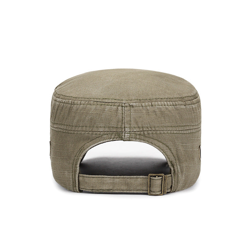 Zhenyueqi Men&#39;s Washed Old Batiste Cloth Spring And Summer New Large Mesh Flat Top Copper Label