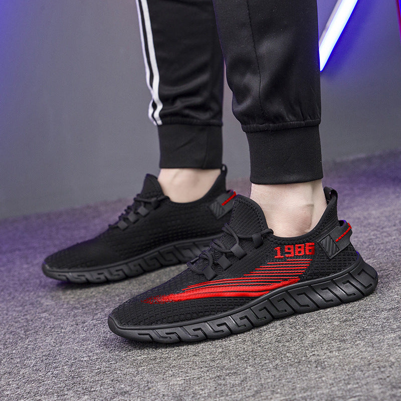 Flying Woven Breathable Running Men&#39;s Sports Shoes