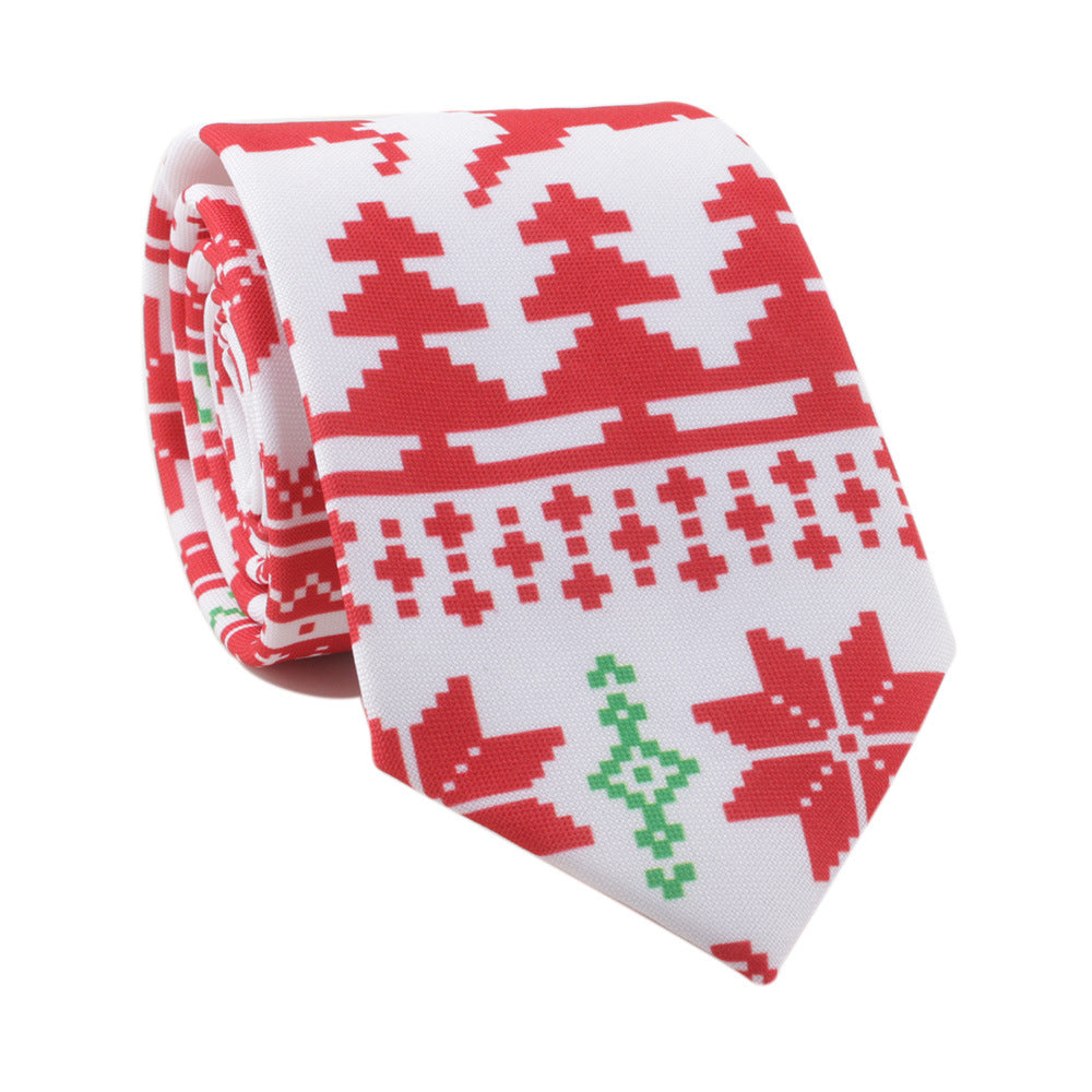 Santa Claus Style Sika Deer Christmas Tree Tie
