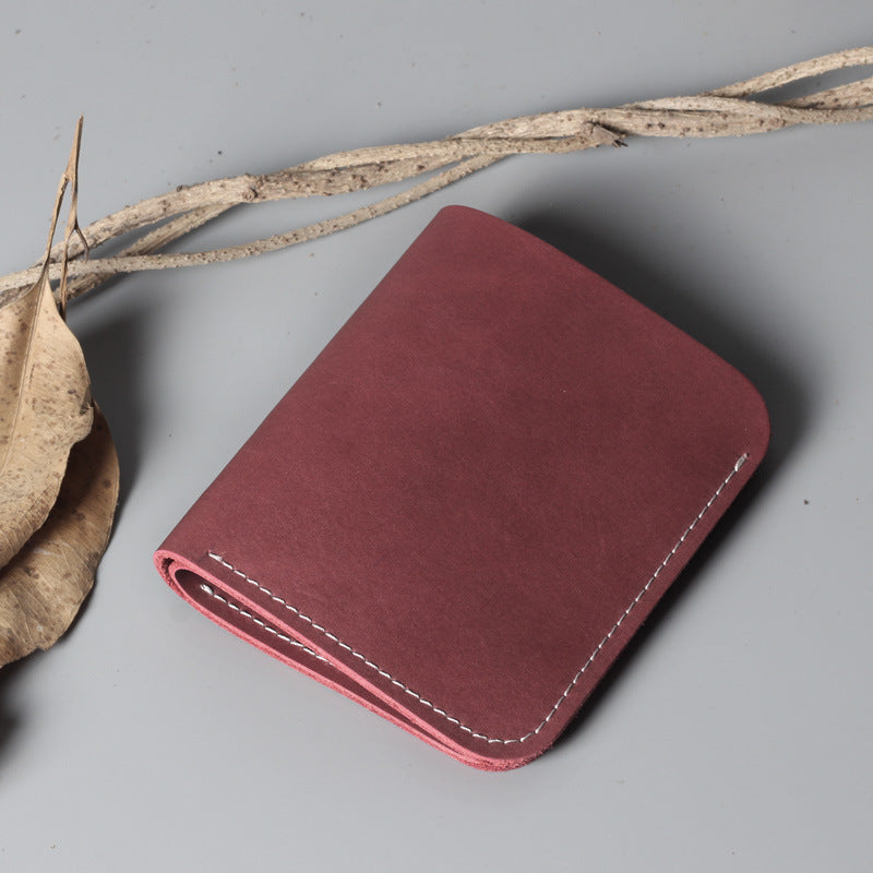 Men&#39;s And Women&#39;s Simple Hard Leather Wallet