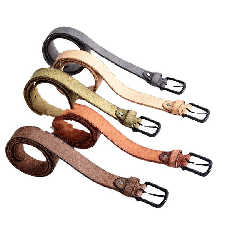 Men&#39;s Head Leather Frosted Belt