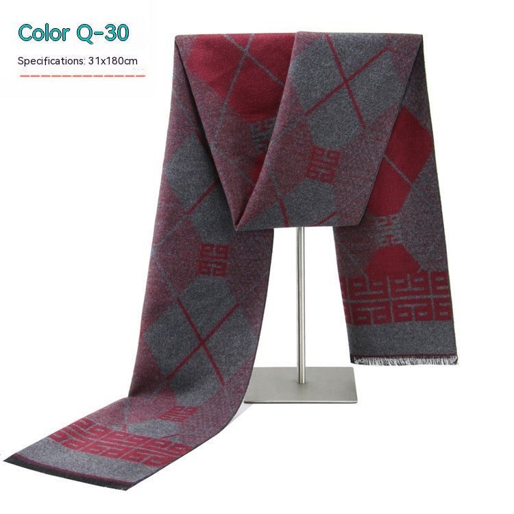 Men&#39;s Striped Winter Warm Artificial Cashmere Scarf
