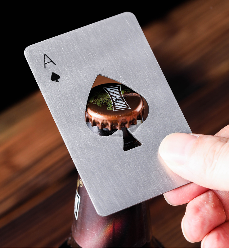 Beer Opener Creative Stainless Steel  Of Spades Playing Card