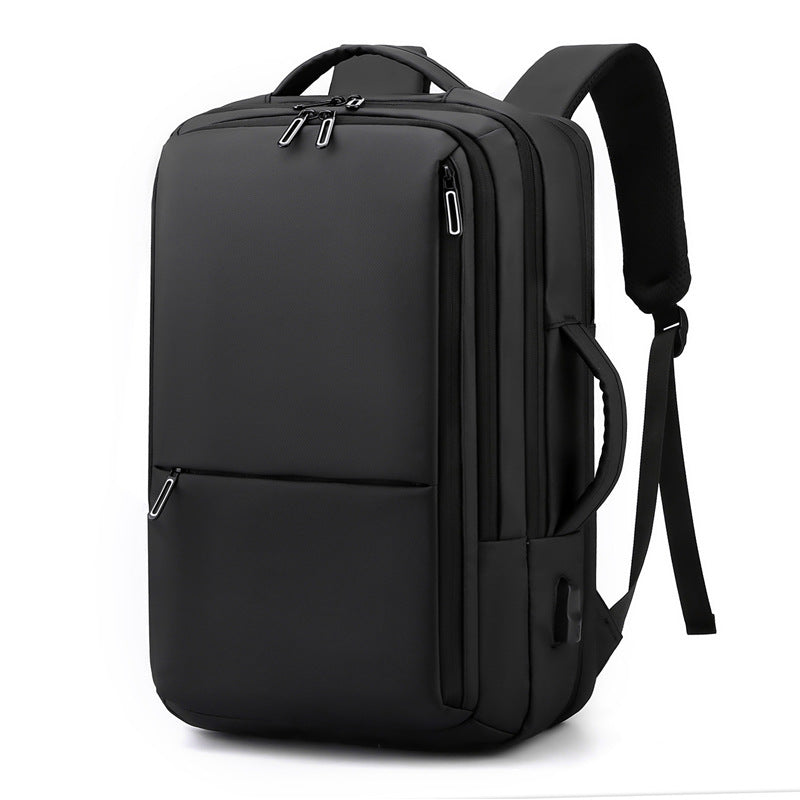 Men&#39;s Fashion Solid Color Business Lightweight Expansion Computer Backpack