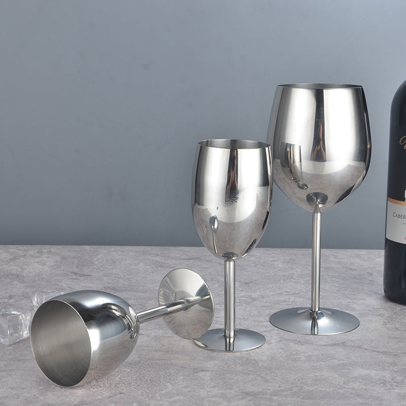 304 Stainless Steel Red Wine Glass All Steel Goblet Metal Wine Glass Large Capacity Drop Resistant Creative Single Layer Cup