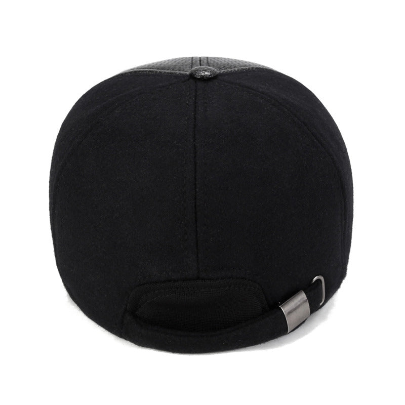 Winter Middle-aged And Elderly Leather Baseball Cap