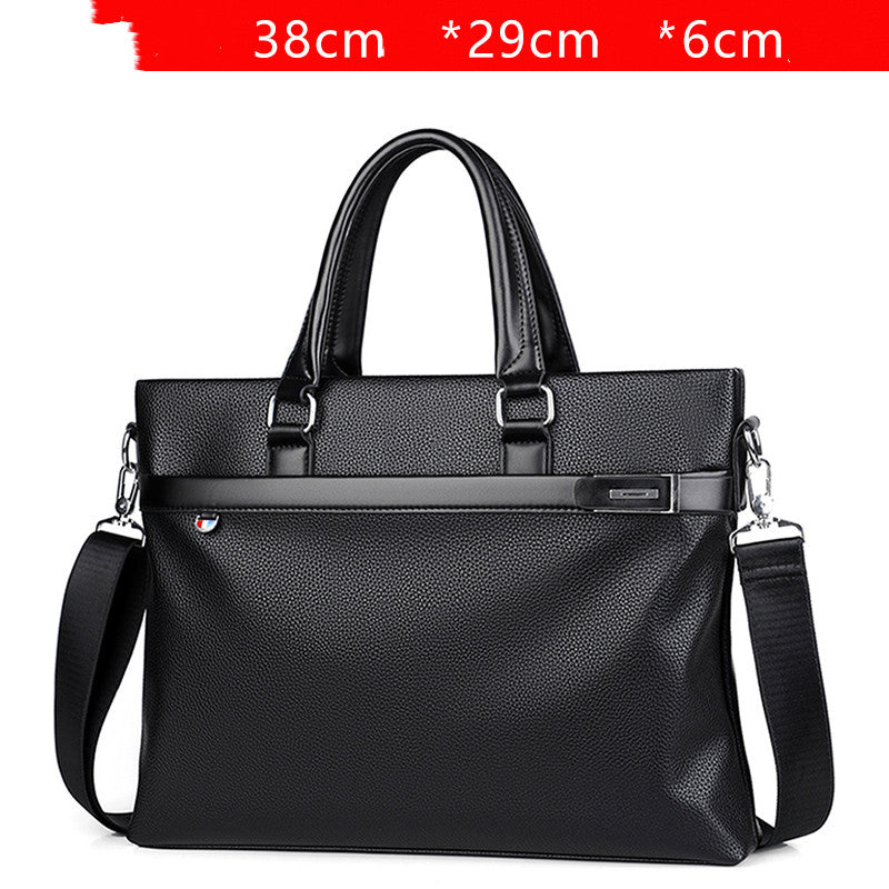 Large Capacity Business Handbag Men&#39;s Soft Leather Briefcase