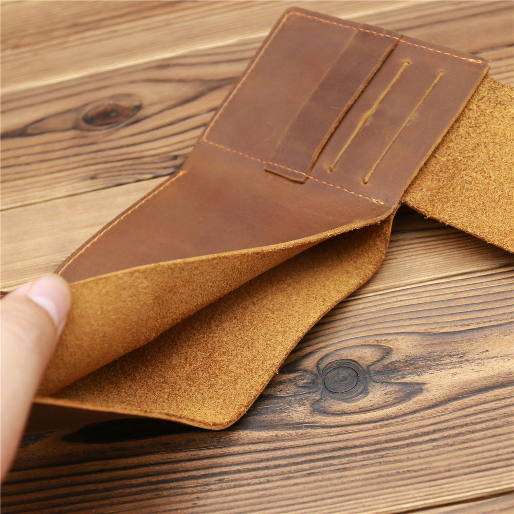 Men&#39;s Retro Crazy Horse Leather Wallet