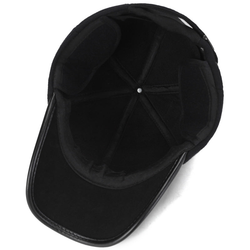 Winter Middle-aged And Elderly Leather Baseball Cap
