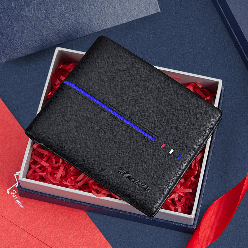 Men&#39;s Wallet Casual All-match First Layer Cowhide
