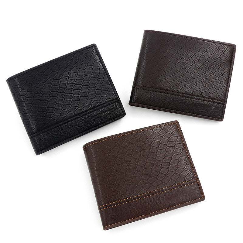 Men&#39;s Fashion Large Capacity Embossed Snake Pattern Wallet