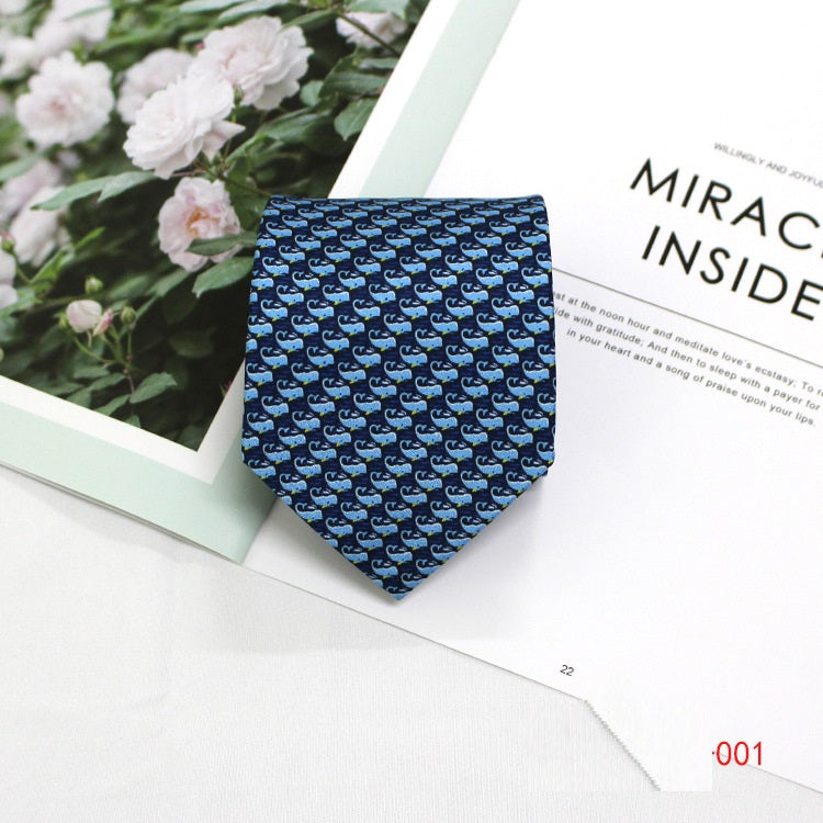 Casual Men&#39;s Tie Business Formal Wear 9CM Printed British Style Polyester Yarn Tie