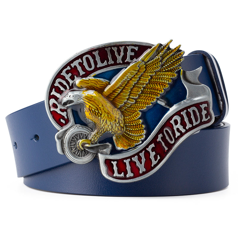 Men&#39;s Casual Leather Belt Big Head Performance