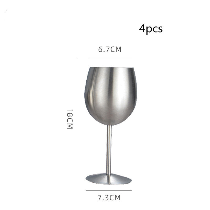 304 Stainless Steel Red Wine Glass All Steel Goblet Metal Wine Glass Large Capacity Drop Resistant Creative Single Layer Cup