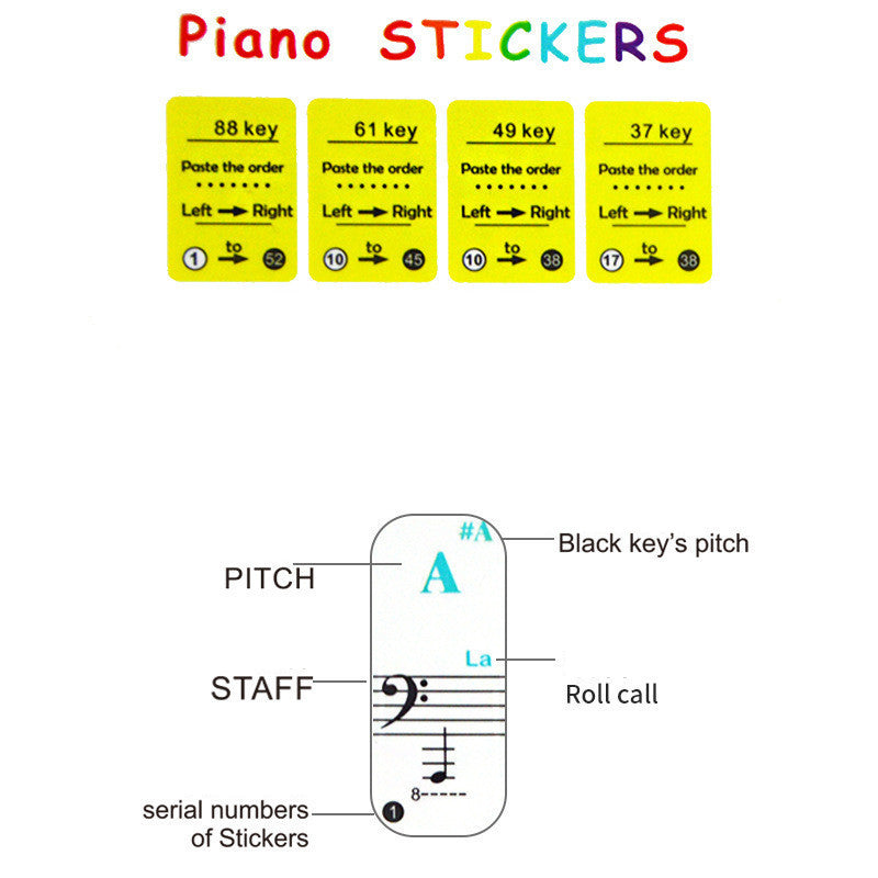 New Piano Transparent Sticker Music Score