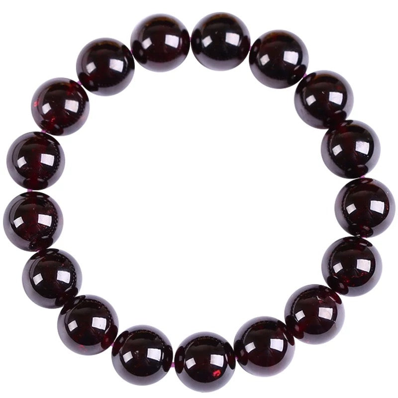Natural Genuine Wine Red Garnet Bracelet Men And Women Single Circle 12mm Large Beads Large Grain Crystal Bracelet Men&#39;s Jewelry