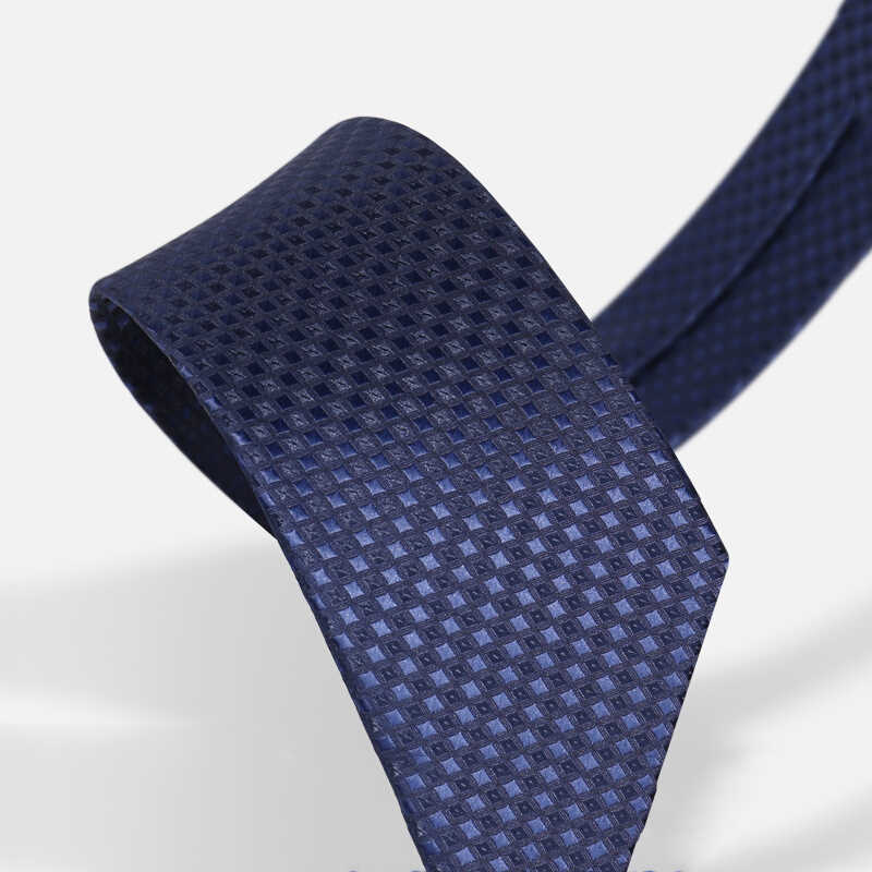 Navy Blue Tie Men&#39;s Business Dress 7cm Casual Gradient Plaid