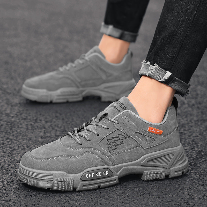 Low-cut Pig Bus Casual Men&#39;s Shoes Thick-soled Tooling Shoes