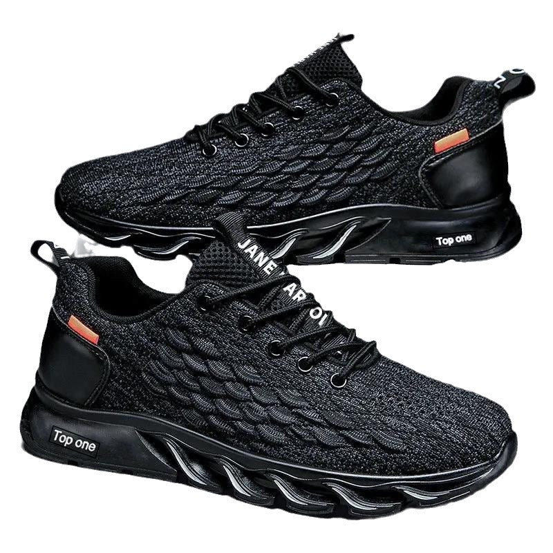 Season Air Cushion Sneaker Fly-kit Mesh Casual Shoes Breathable Versatile Shoes Men&#39;s Running Shoes