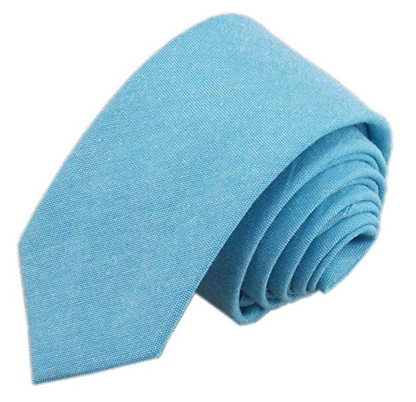 6cm Solid Color Cotton And Linen Men&#39;s Casual Narrow Tie