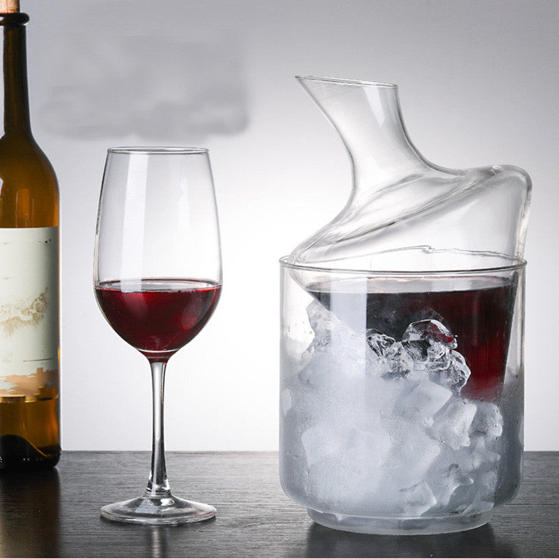 Ice Bucket Decanter Set Glass Oblique Mouth