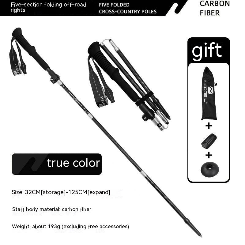 3K Carbon Fiber Folding Alpenstock