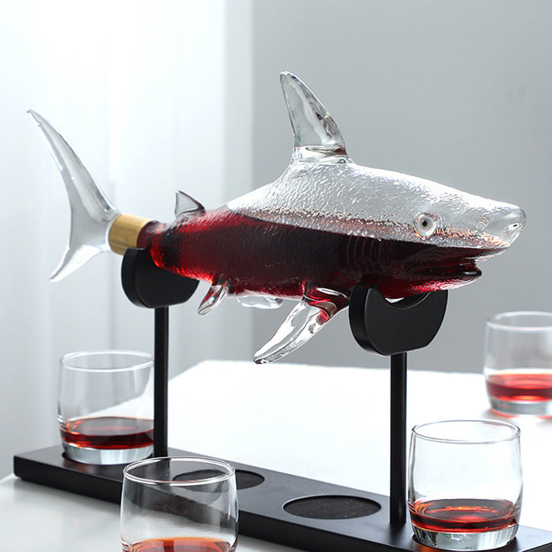 Glass Shark Animal Shaped Wine Fermentation Jar