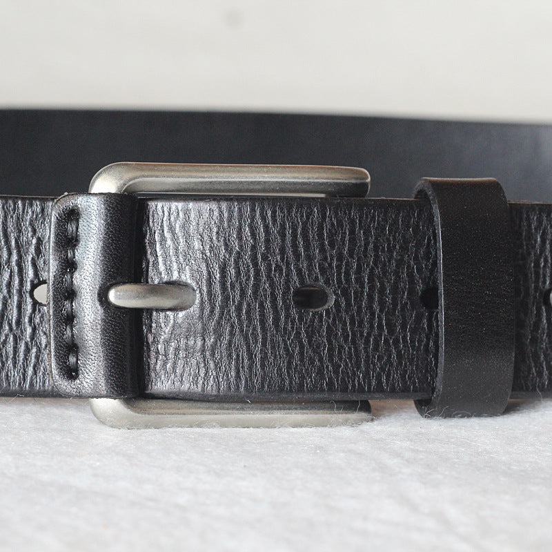 First Layer Cowhide Handmade Belt Men&#39;s Pin Buckle Belt