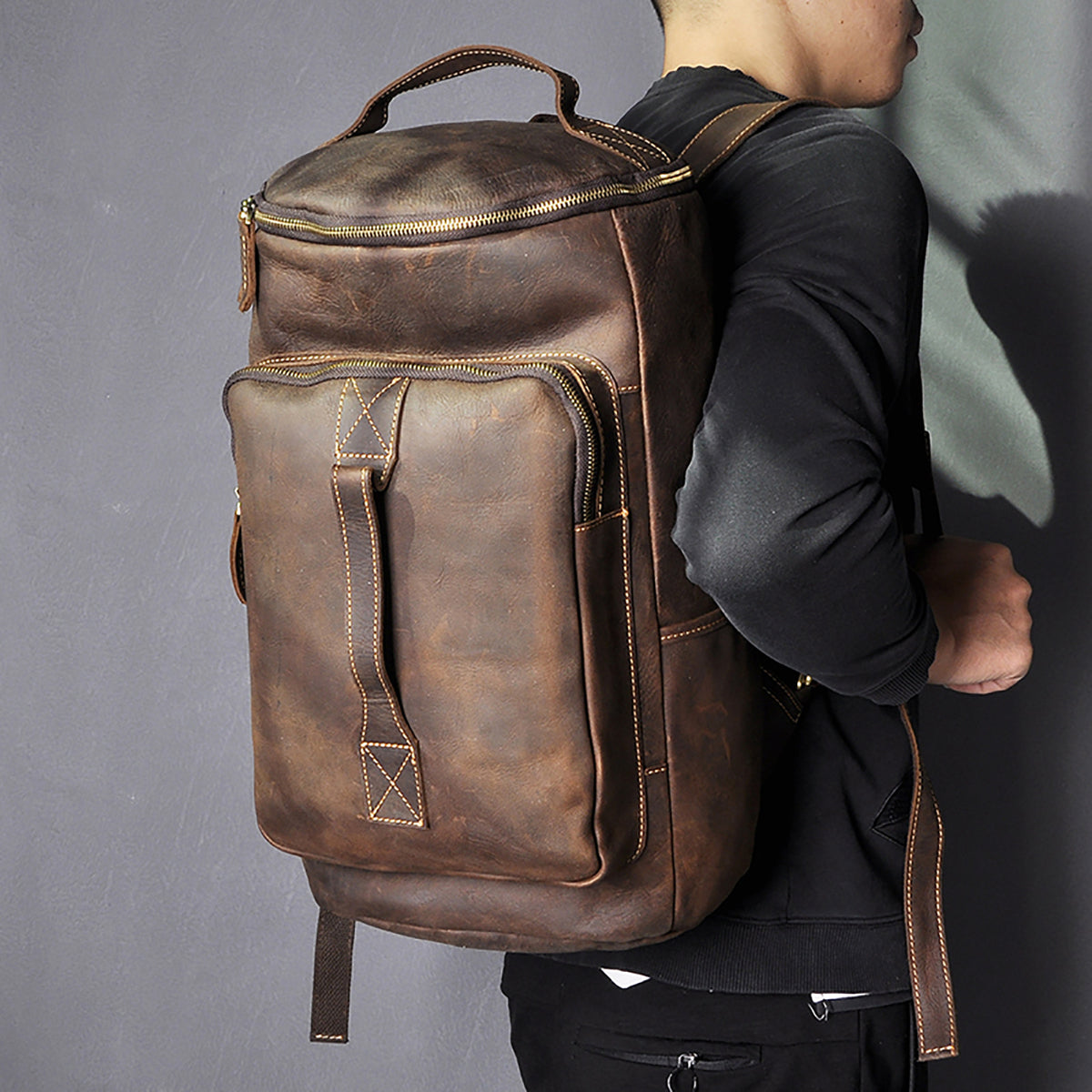 Personalized Retro Men&#39;s Large Capacity Backpack