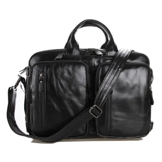 Men&#39;s Multi-functional First-layer Imported Leather Bag