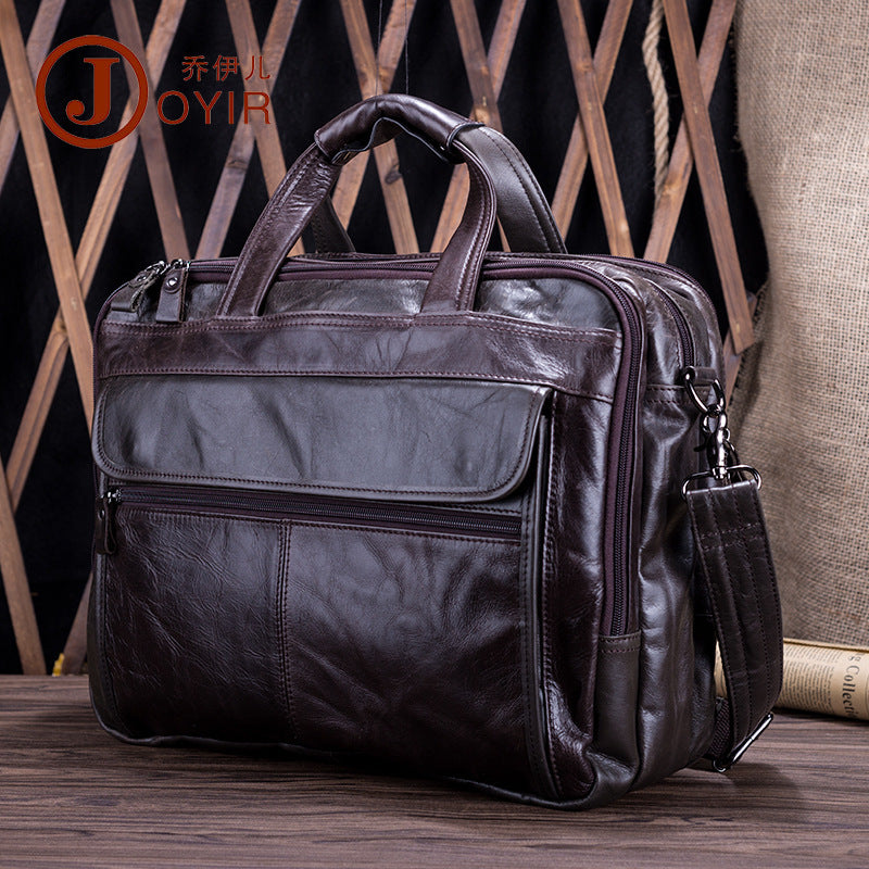 Business Men&#39;s 15.6 Inch Leather Computer Bag