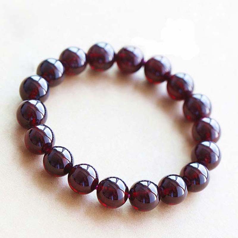 Natural Genuine Wine Red Garnet Bracelet Men And Women Single Circle 12mm Large Beads Large Grain Crystal Bracelet Men&#39;s Jewelry