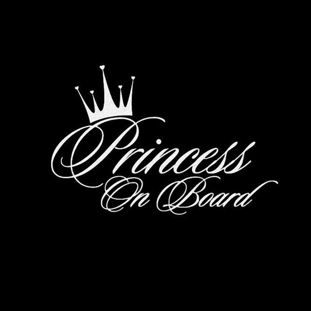 Princess Baby On Board Car Sticker Crown Princess Car Sticker A262