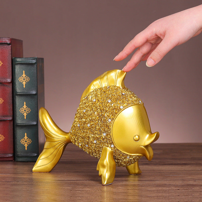 Creative New Chinese Style Light Luxury Goldfish Resin Crafts Decoration Home Decoration Hallway Wine Cabinet Model Room Decoration