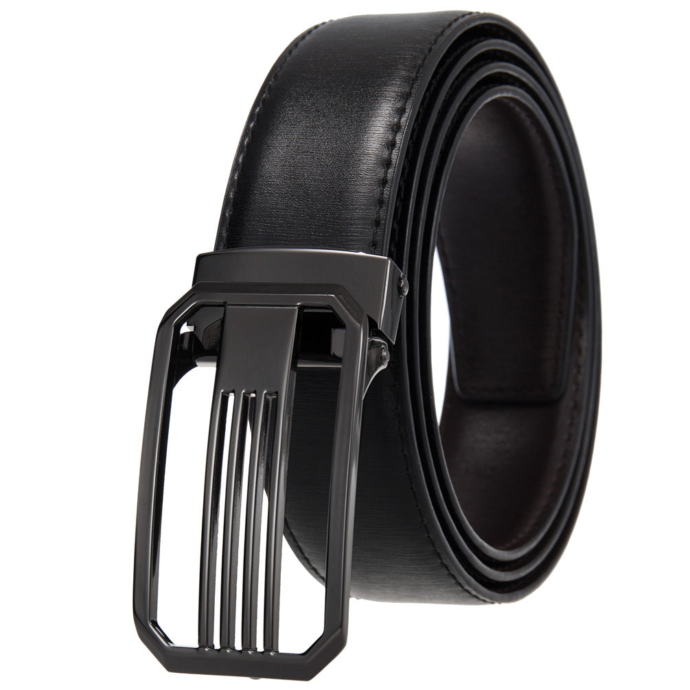 Men&#39;s Perforated Casual Two-layer Leather Belt