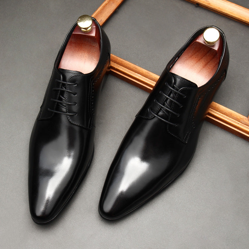 Men&#39;s Lace-up Formal Leather Shoes Black