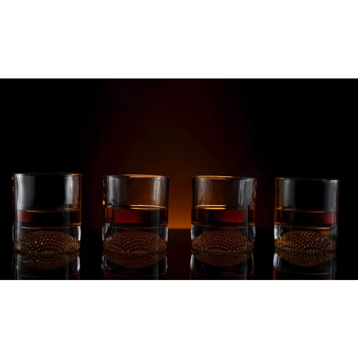 Golf Ball Whiskey Glasses Set of 4 - 8oz By the Wine Savant