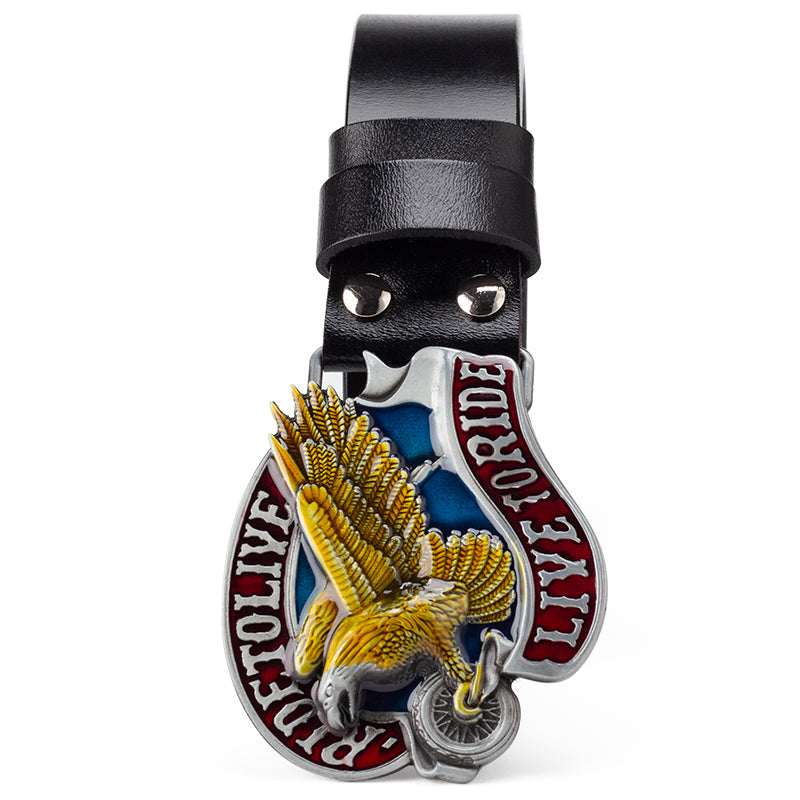 Men&#39;s Casual Leather Belt Big Head Performance