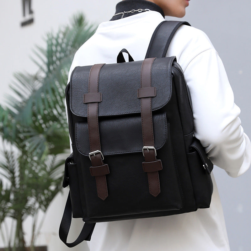 Retro Men&#39;s PU Backpack Computer Bag