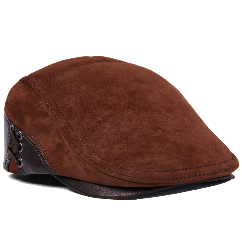 Men&#39;s Cowhide Beret Leather Hat