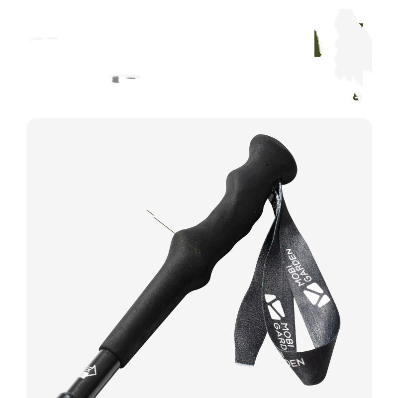 Carbon Fiber Straight Grip Travel Mountain Climbing Stick