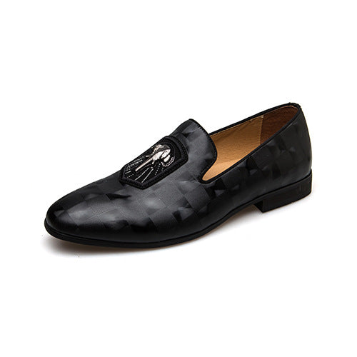 All-match Height Increasing Men&#39;s Pointed Leather Shoes Slip-on