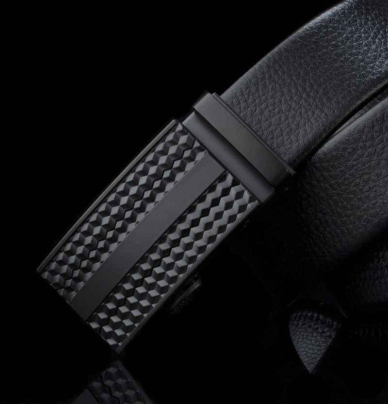 Fashion Casual Men&#39;s Two-layer Leather Comfort Click Belt