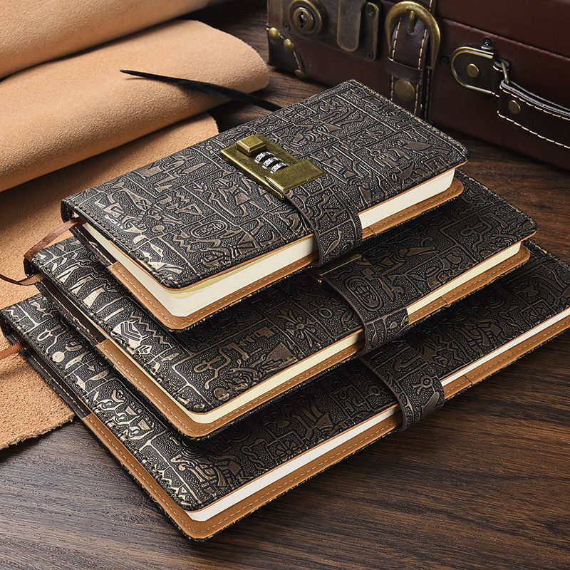 Password Book With Lock Diary European Style Retro Thick