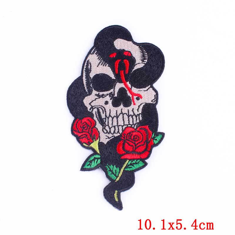 Punk Skull Computer Embroidery Cloth Sticker